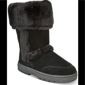 Style & co suede suede leather fur winter boots 6